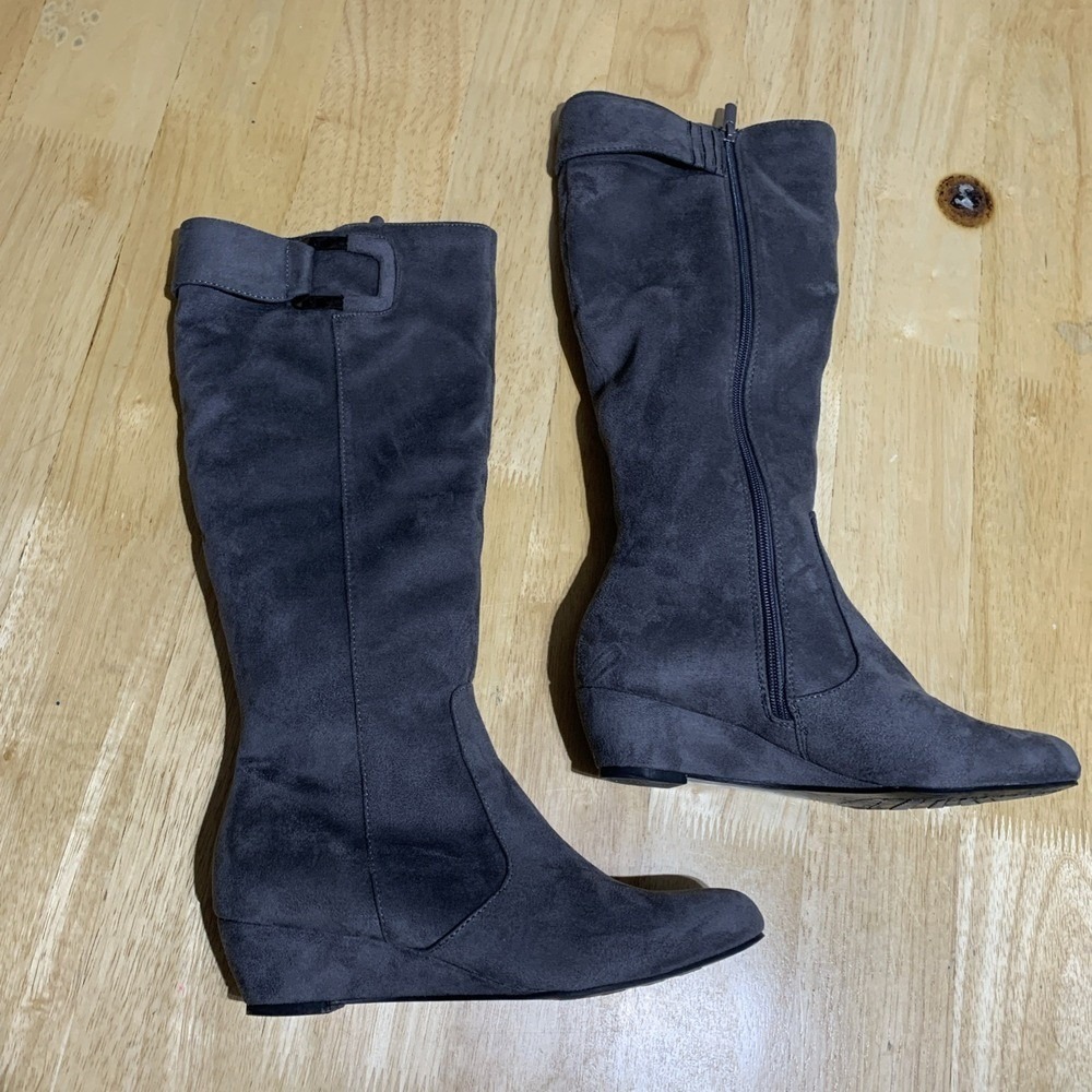 Impo Women's Boots Size 7. 5 Gray  Gerry Faux-Suede‎ Wedge